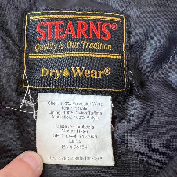 Stearns Dry Wear Hunting Jacket Blaze Orange quilted Lining Size Large - Picture 3 of 5